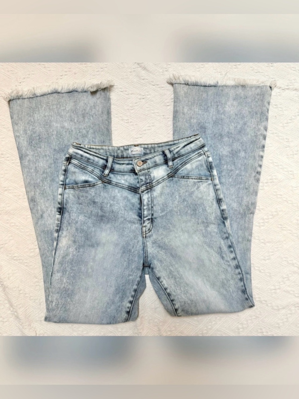 Kancan Light Acid Wash Flare Jeans Size 13/30